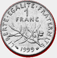 La dernière pièce de 1 franc ... Snif !!!